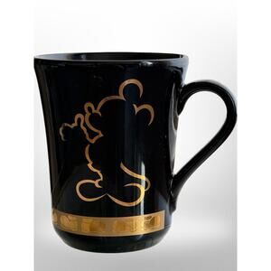 Tokyo Disneyland Mickey Mouse Black Gold Mug Made in Japan Disney